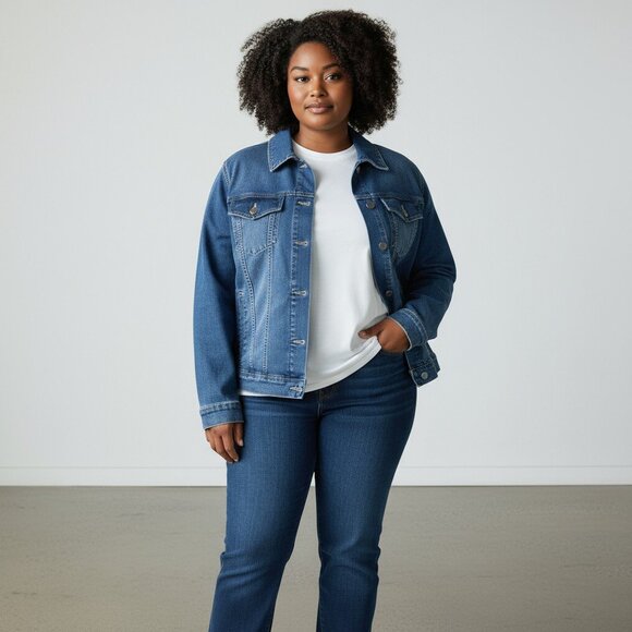 ST. JOHN'S BAY Classic Denim Jacket with stretch, NWT! Size 2X - Picture 3 of 8